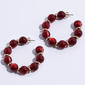 Ashley Cooper(tm) Dark Berry Bead & Gold-Tone Spacer J-Hoop Earrings - image 1