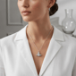 Saffron 1ctw. Moissanite Diamond Saturn Pendant Necklace - image 4