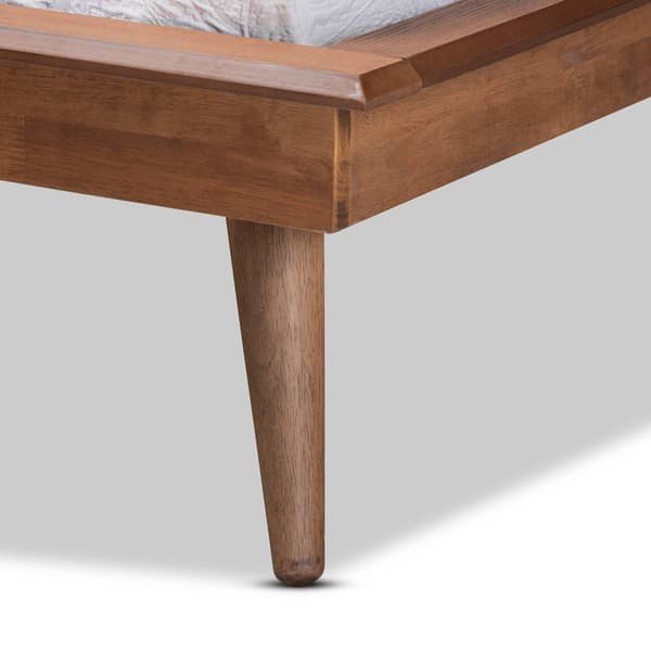 Baxton Studio Karine Walnut Brown Wood Twin Platform Bed Frame