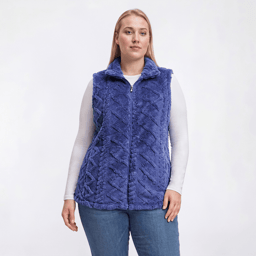 Plus Size Emily Daniels Sculpted Minky Zip Mock Neck Vest