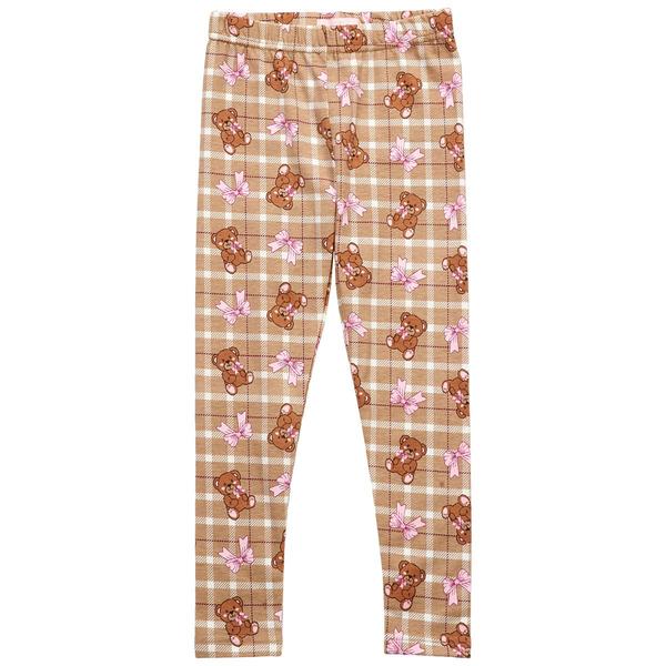 Girls (4-6x) Freestyle Revolution Plaid Teddy Bear Leggings