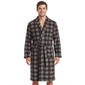 Mens Preswick & Moore(R) Plaid Velvet Robe - Black/White - image 1