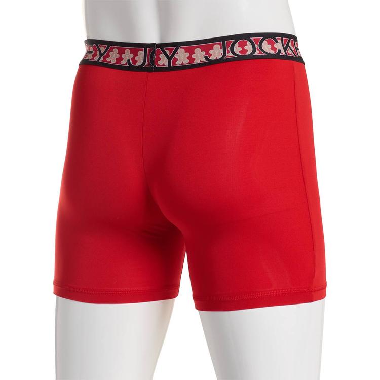 Mens Jockey Gingerbread Men Waistband Boxer Briefs - Red