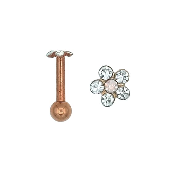 16-Gauge Surgical Steel Jeweled Flower Tragus