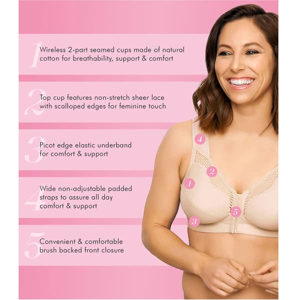 Exquisite Form FULLY® Front Close Wirefree Posture Bra with Lace