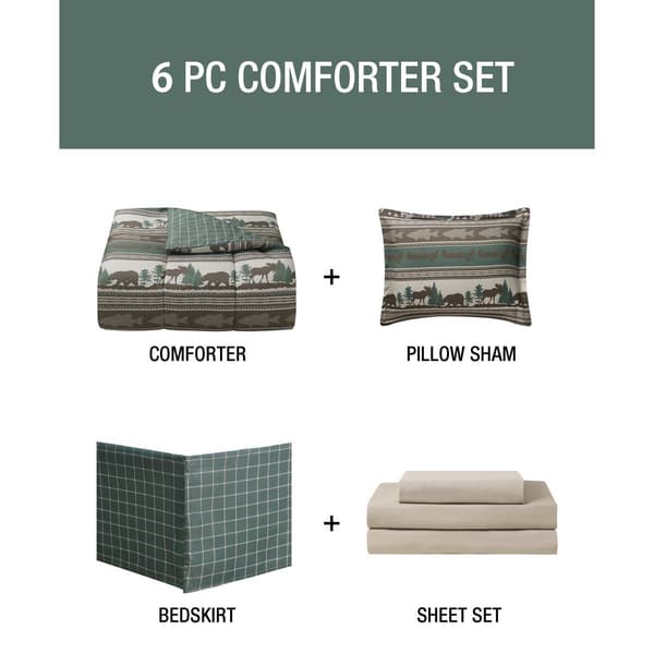 Cedar Court Mountainside Reversible Comforter Bedding Set