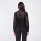 Womens Adrianna Papell Long Sleeve Lace Button Front Blouse - image 1
