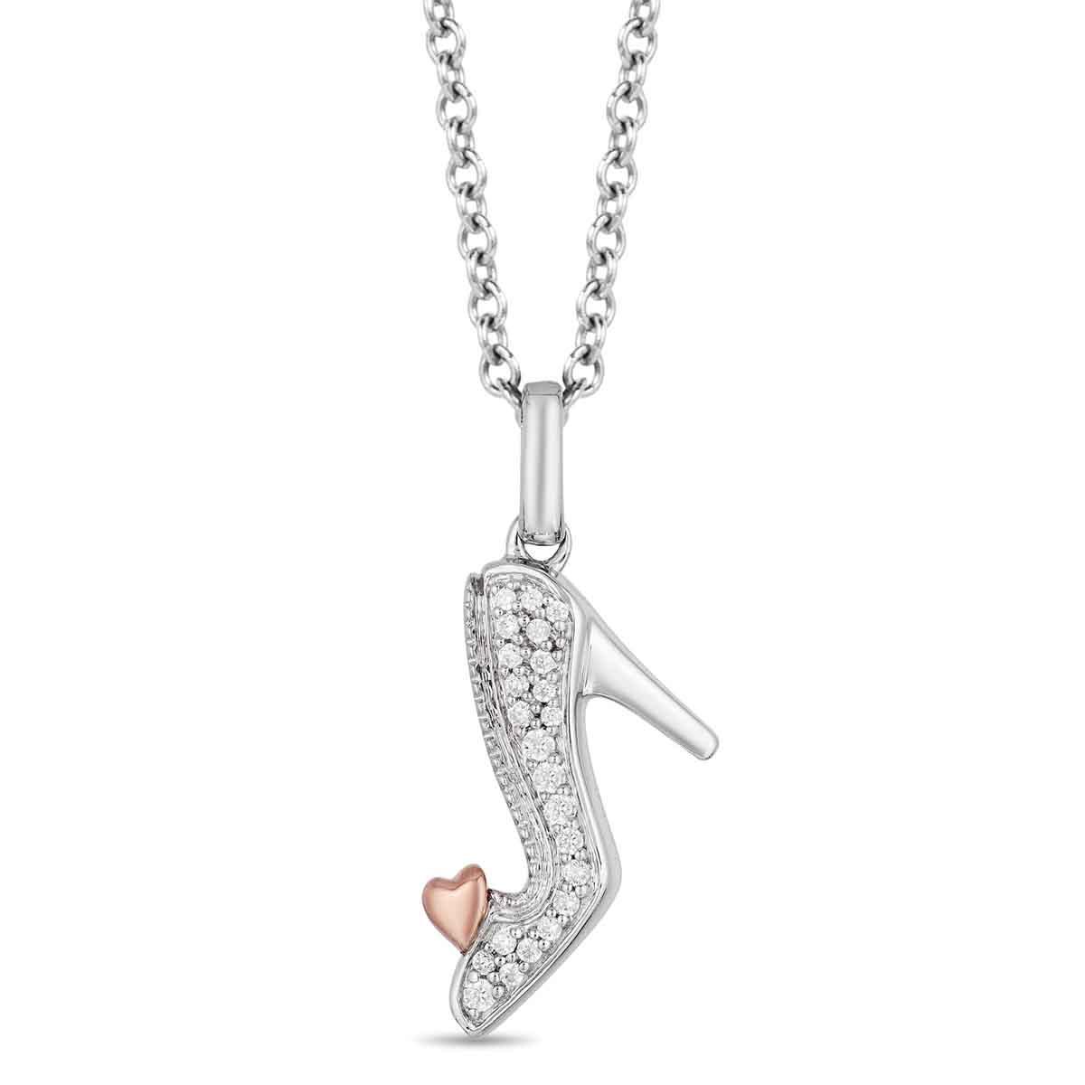 Enchanted by Disney 1/10ctw. Sterling Silver Cinderella Pendant