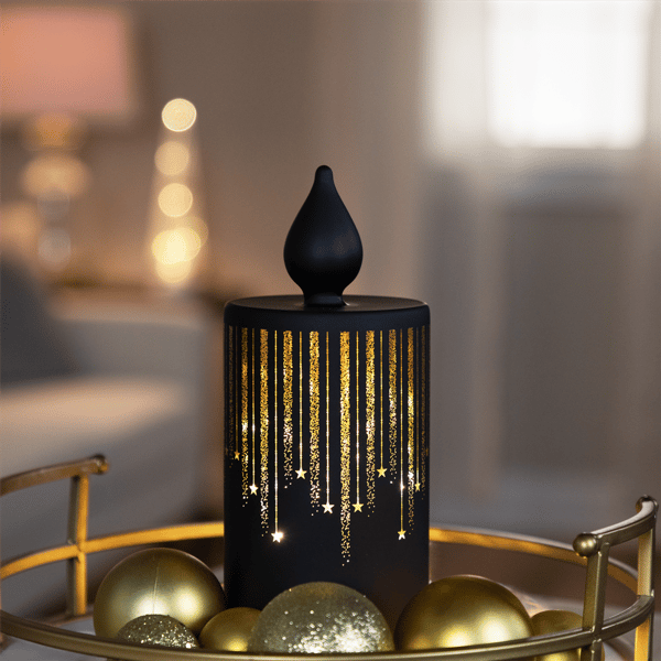 Northlight LED Glass Candle with Stars Christmas Decoration