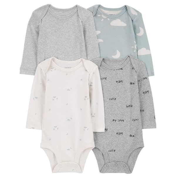 Baby Unisex &#40;NB-24M&#41; Carters&#40;R&#41; 4pk. Clouds Assorted Bodysuits
