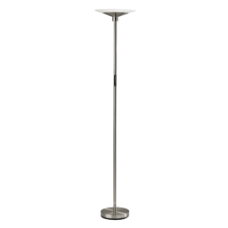 HomeRoots 71 Silver LED Torchiere Floor Lamp With White Glass C