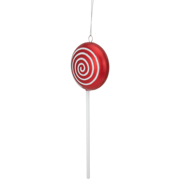 Northlight Red Candy Lollipop w/ Glitter Swirl Christmas Ornament