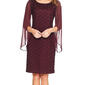 Womens Connected Apparel Chiffon Sleeve Eyelash Sheath Dress - image 3