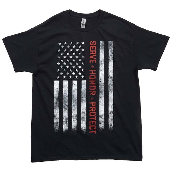 Mens Short Sleeve Serve Protect Flag Graphic Tee - image 