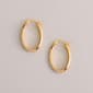 14kt. Gold Oval Crystal Hoops w/Nano Diamond Resin - image 1