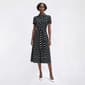Petite Kasper Short Puff Sleeve Dot Midi Shirtdress - image 1