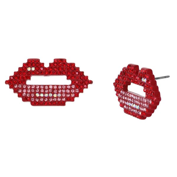 Betsey Johnson Sweetheart Lips Stud Earrings - image 