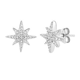 Diamond Classics&#40;tm&#41; 1/20ctw. Diamond Silver Starburst Stud Earrings
