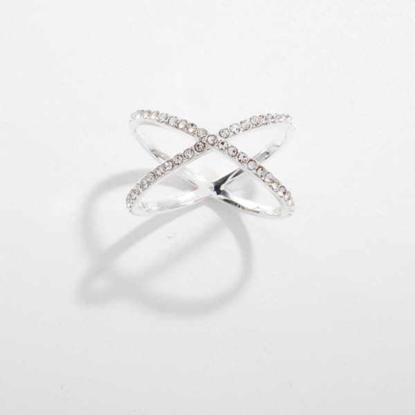 Ashley Cooper(tm) Silver Crystal Pave Open Band Ring - image 