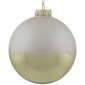 Northlight Brushed White & Gold Glass Ball Christmas Ornament - image 5