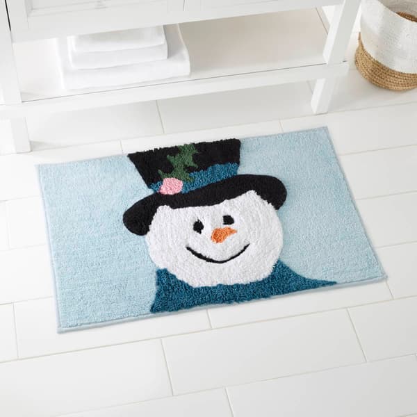 Avanti Blue Snowman Bath Rug