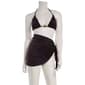 Juniors Mykonos Blue 3pc. Black Swim Set with Sarong - image 2