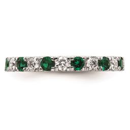 Pure Fire 14kt. White Gold Lab Created Emerald Eternity Band