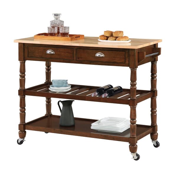 Convenience Concepts 3-Tier Butcher Block Kitchen Cart