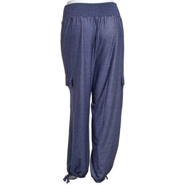 Plus Size NY Collection Pull On Smocked Waist Denim Pants