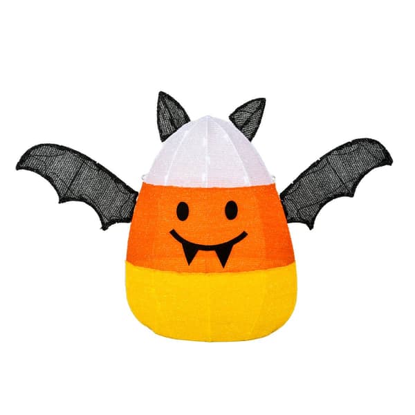 National Tree 27in. Pre-Lit Candy Corn Bat - image 