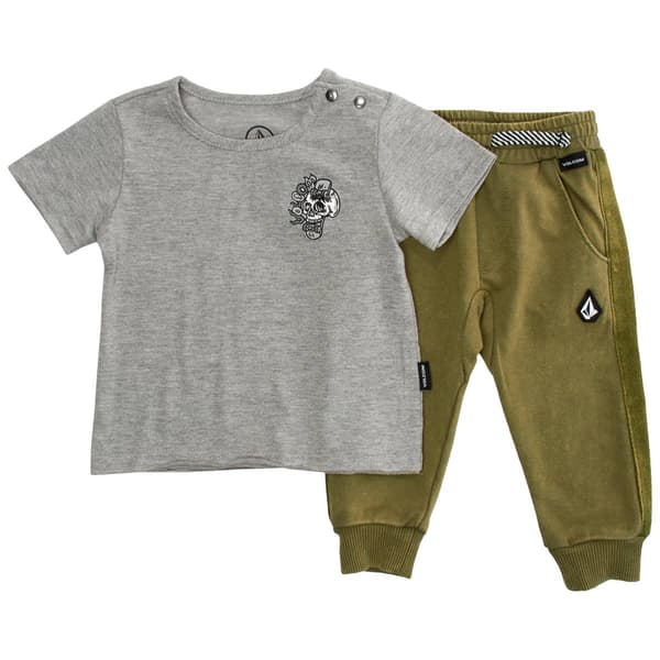 Baby Boy &#40;12-24M&#41; Volcom Skull Back Art Tee & Joggers Set