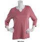 Womens Hasting & Smith 3/4 Sleeve Solid Split Neck Top - image 6