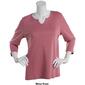 Womens Hasting &amp; Smith 3/4 Sleeve Solid Split Neck Top - image 6