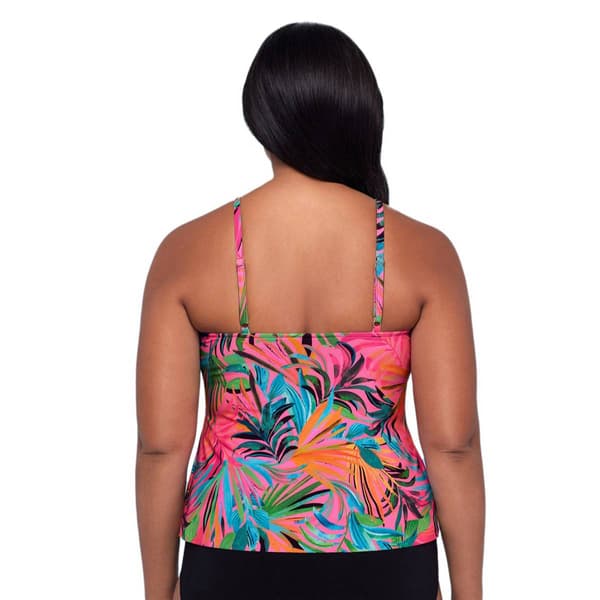 Womens TrimShaper Amazonian Palms Ronnie Tankini Swim Top