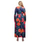 Womens 24/7 Comfort Apparel Navy Floral Long Sleeve Maxi Dress - image 2