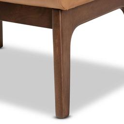 Baxton Studio Bianca Tan Faux Leather Effect Ottoman