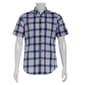 Mens Chaps Short Sleeve Stretch Button Down Shirt - Faded Blue - image 1