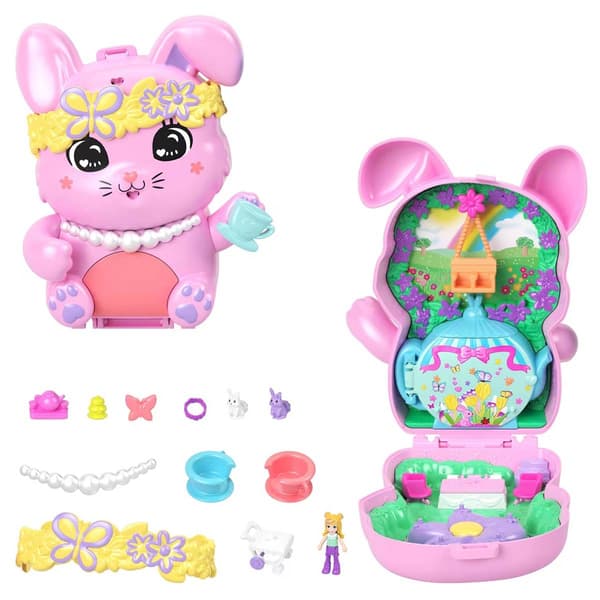 Mattel Polly Pocket Tea Party Bunny Compact Playset