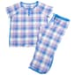 Womens White Orchid Plaid Cropped Pajama Set - image 1