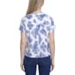 Petite NY Collection Short Sleeve Floral Tie Hem Blouse - image 2