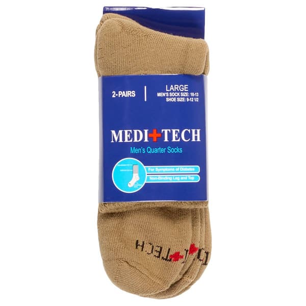 Mens Meditech Medical 2pk. Quarter Socks - image 
