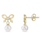 Brilliant Grown Lab-Grown Diamond Bow Accent Earrings - image 2