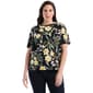 Plus Size Rafaella® Short Sleeve Floral Garden Blouse - image 3