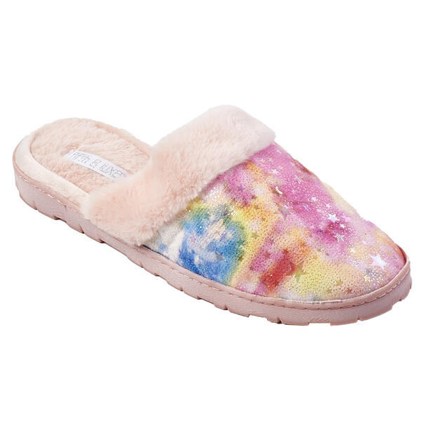 Womens Chatties Shimmer Star Scuff Slippers - image 