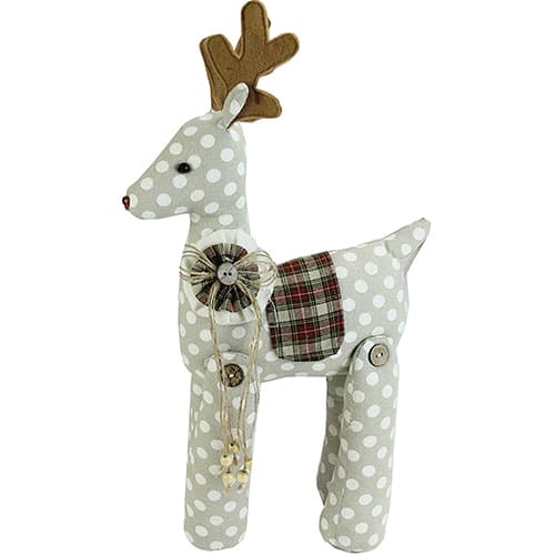 Northlight Polka Dot & Plaid Reindeer Christmas Figurine - image 