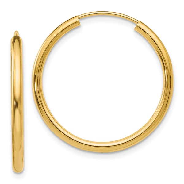Gold Classics&#40;tm&#41; 22mm. 14kt. Polished Endless Hoop Earrings - image 