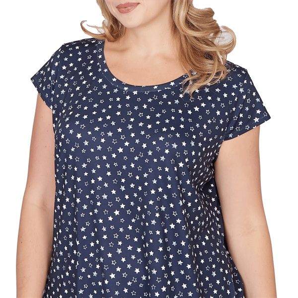Plus Size Emaline Sapphire Serenade II Cap Sleeve Stars Tee