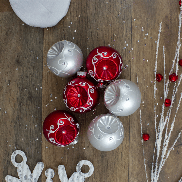Northlight Jewel Retro Reflector Glass Christmas Ball Ornaments