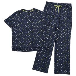Womens Emily & Jane Short Sleeve Stars Scoop Neck Pajama Set
