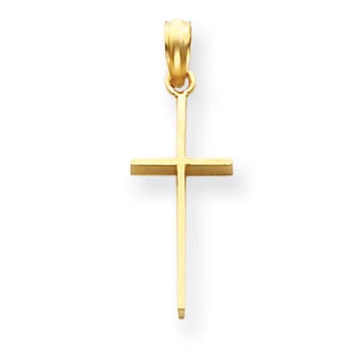 Unisex Gold Classics&#40;tm&#41; 14kt. Gold Polished Cross Pendant - image 